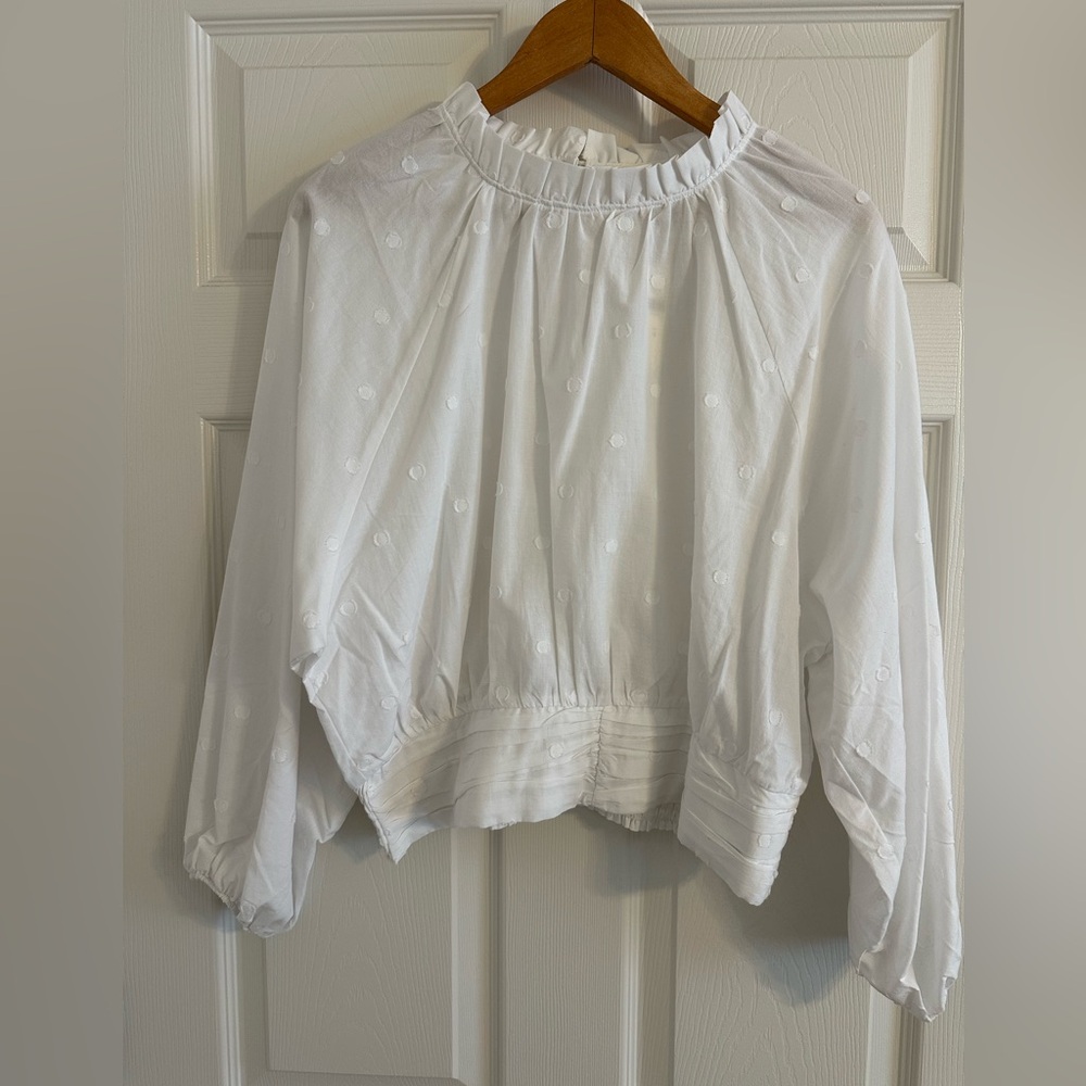 NWT Anthropologie Maeve Polka Dot Puffed-Sleeve Blouse 14 - Picture 4 of 15